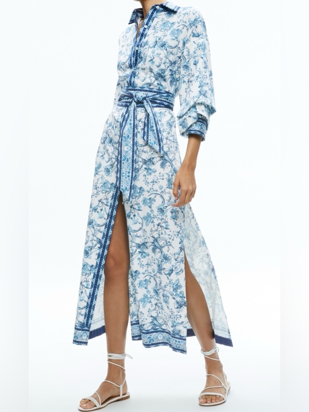 Tanika Printed Stretch-Cotton Maxi Shirt Dress